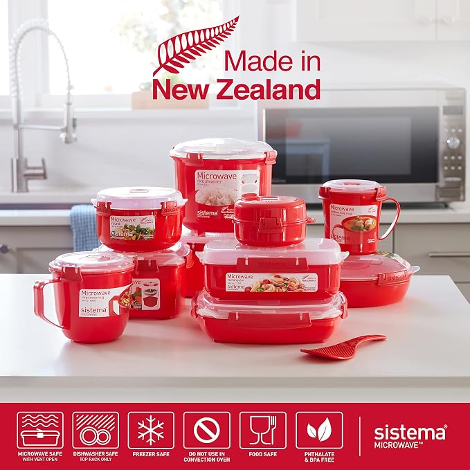Sistema Easy Eggs Microwave Egg Cooker 270 ml Egg Poacher with Steam Release Vent BPA-Free Red 1 Count