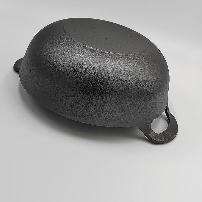 Cast Iron Wok with Dual Handle, Pre-Seasoned Stir-Fry Pans (Wok with Lid 10 inch)