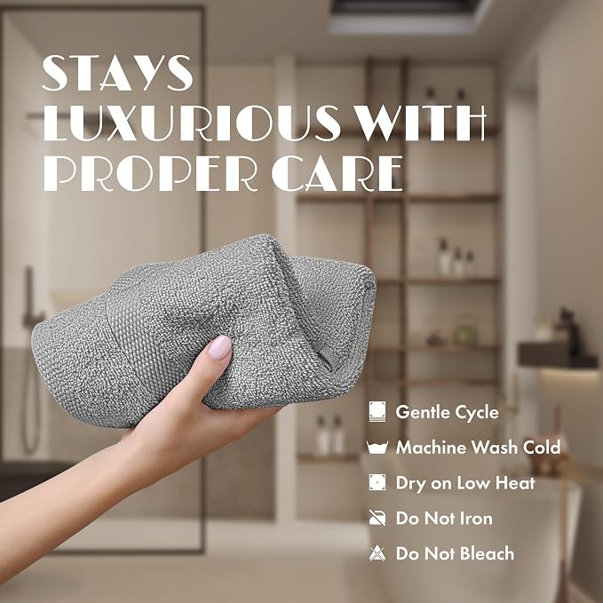 White Classic Light Gray Washcloths Set for Body and Face Towel, Cotton Wash Cloths Bulk 24 Pack, Spa Fingertip Wash Clothes 12x12 Inch, Soft Absorbent Gym Towels