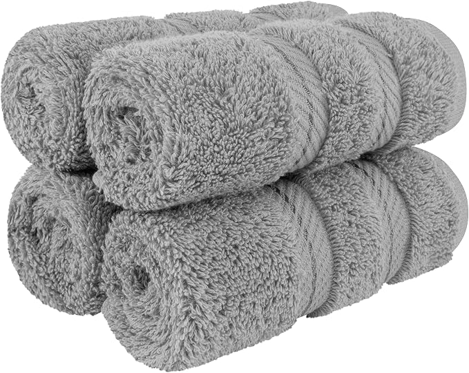 American Soft Linen 100% Cotton Luxury Turkish Towels, 4 PC Washcloth Set | Soft Absorbent Quick Dry OEKO Tex Standard 100 Certificated Durable Machine Washable Premium Hotel Quality