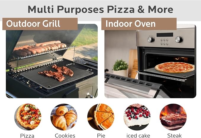 Pizza steel Sheets for oven - Metal baking steels sheets for oven - Pizza steels 16x13.4 inches - Steel stone for oveens - Baking's pro pizzaa - Baking's stone
