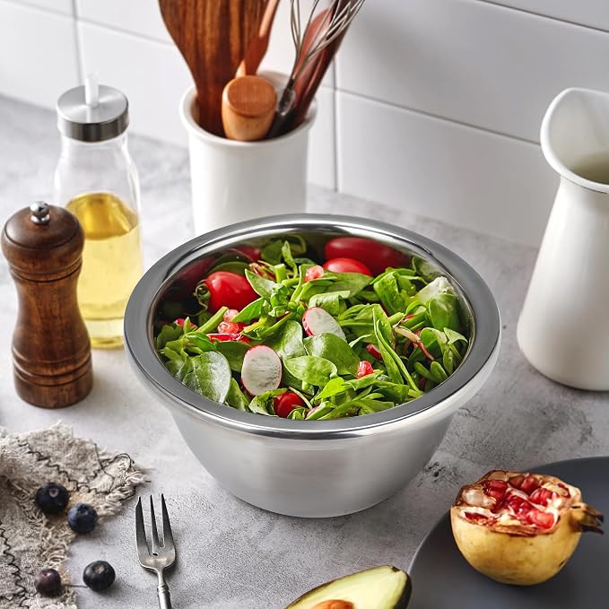 Gulex Colander Stainless Steel 5-quart with Bowls,Strainer for Kitchen(2PC)