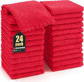 Homaxy 24 Pack Super Soft Absorbent Dish Cloths, 10" x 10", Red | Coral Velvet, Nonstick Oil Fast Drying Microfiber Cleaning Cloth, No Lint Household Dishcloths