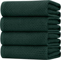 Homaxy 100% Cotton Oversized Waffle Weave Kitchen Towels 4-Pack | Blackish Green, 20 x 28 Inches, Ultra Soft Absorbent Dish Towels, Quick Drying Large Cleaning Towels