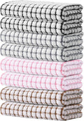 Kitinjoy Cotton 8 Pack Terry Kitchen Towels, Mix Color | 16 x 25 Inches Super Soft and Absorbent Dish Towels, Quick Drying hand towels for kitchen Drying