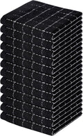 Homaxy 100% Cotton Terry Kitchen Dish Cloths, 12 Pack, Black | Ultra Soft and Absorbent, Suitable for Drying and Washing Dishes