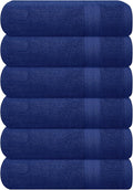 GLAMBURG Ultra Soft 6-Piece Hand Towel Set 16x28-100% Ringspun Cotton - Durable & Highly Absorbent Hand Towels - Ideal for use in Bathroom, Kitchen, Gym, Spa & General Cleaning - Navy Blue