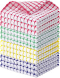 Kitinjoy Cotton 12 Pack Terry Kitchen Dish Cloths, Mixed Color | 12 x 12 Inches Super Soft and Absorbent Dish Rags, Quick Drying Dish towels for Washing Dishes