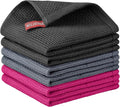 Nialnant 6 Pack Kitchen Towels, 100% Cotton, 12x12 Inches | Dish Cloth for Washing Dishes, Absorbent Quick Drying Dish Rags, Multipurpose Cleaning Rags