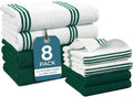 Casa Platino Kitchen Towel Set 8 Pc - 4 Dish Cloths for Washing Dishes (13"x13") & Kitchen Towels (16"x26") - Cotton Rich, Soft, Absorbent Wash Rags, Quick Dry & Durable Tea Towels for Wiping - Olive.