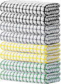 Kitinjoy Cotton 8 Pack Terry Kitchen Towels, Multi-Colored | 16 x 25 Inches Super Soft and Absorbent Dish Towels, Quick Drying hand towels for kitchen Drying