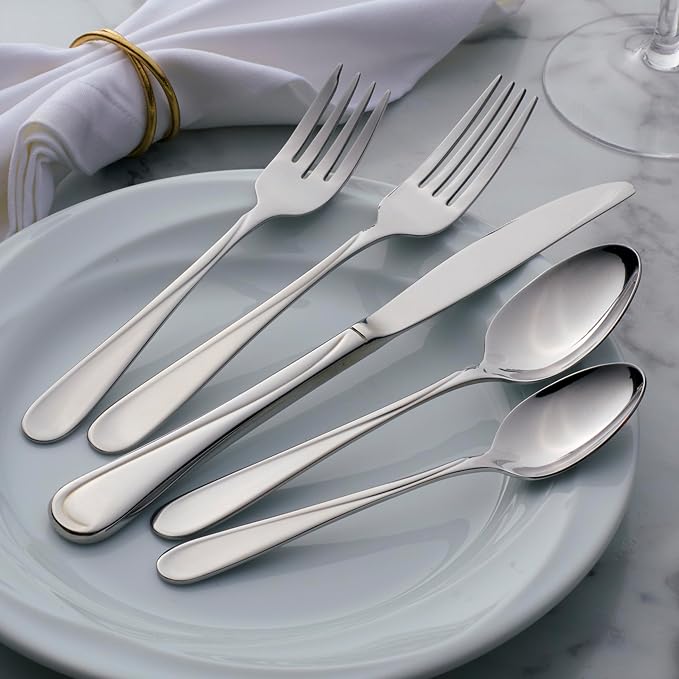 Oneida Flight Dinner Knives Silverware Set for 6, Flatware | stainless steel, mirror finish | dishwasher safe | dinner knife set for everyday dining, cutlery set