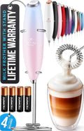 Zulay Kitchen Powerful Milk Frother Wand With Duracell Batteries - Ultra Fast Handheld Drink Mixer - Electric Whisk Foam Maker for Coffee, Lattes, Cappuccino & Matcha - Z1 Motor - Lavender
