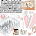 Kootek 140 Piping Bags and Tips Set Frosting Piping Kit for Beginner & Pros | Baking Supplies Tools, 40+2 Disposable & Reusable Piping Bags 12", 85 Icing Piping Tips, for Cookie Cupcake Cake Decorating
