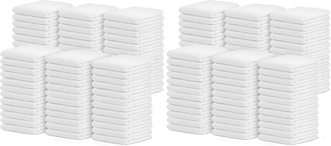 Avalon Towels Terry Bar Mop Towels (Value Pack of 144) Size 14"x17" – Absorbent and Durable, Multipurpose Cleaning Rags, Cotton Cleaning Cloths, Terry Cloth Rags, Reusable Shop Rag (White)