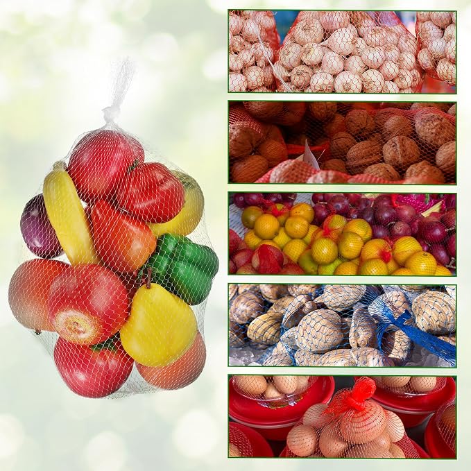 uxcell 150pcs Egg Hatching Bags, 20 Inch Mesh Nylon Netting Reusable Produce Mesh Bags Strong Stretchable Plastic Seafood Boil Bags for Fruits Vegetables Storage, White
