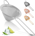 Zulay Kitchen 304 Stainless Steel Fine Mesh Strainer 3.35 in - Strainers Fine Mesh, Tea Strainers for Loose Tea - Perfect for Tea, Cocktails, Juicing, Drinks, Liquids, Matcha, Coffee & More
