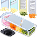 Geedel Professional Mandoline Slicer for Kitchen, Multi Purpose Vegetable Slicer Cutter, Vegetable Cutter Onion Cutter for Veggie Fruit Cheese | Slice, Shred & Julienne, Sharp Stainless Steel Blades, Dishwasher Safe, No BPA, Safety Hand Guard, For Vegg...