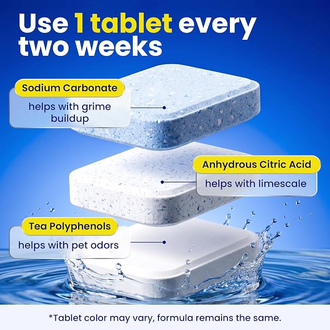 Washing Machine Cleaning Tablets for Pet Owners – Enzymatic Washing Machine Cleaner Removes Pet Hair, Odors & Limescale Buildup – Compatible with HE, Front & Top Load – 24 pcs (1-Year Supply)