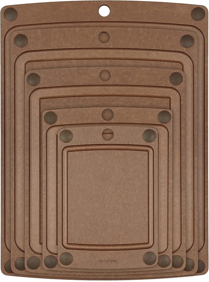 Epicurean All-In-One Cutting Board with Non-Slip Feet and Juice Groove - Non-toxic, Dishwasher Safe, Made in the USA, 14.5" x 11.25", Nutmeg