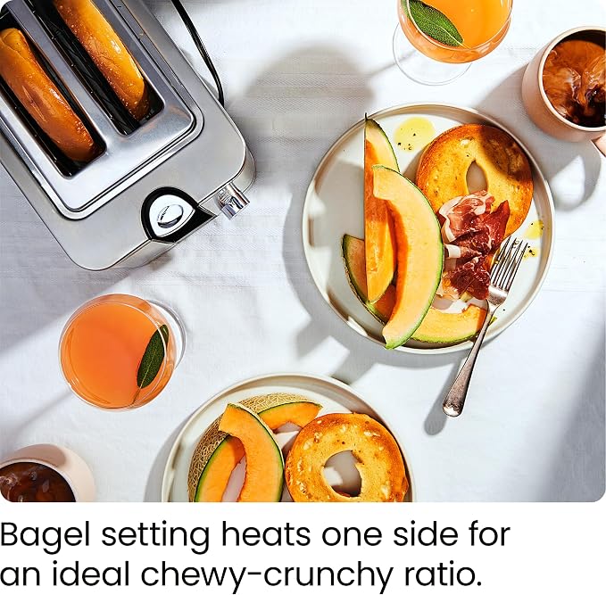 Chefman 2-Slice Digital Toaster, Pop-Up, Stainless Steel, Extra-Wide Slots For Bagels, Defrost, Reheat, Cancel Functions, Removable Crumb Tray