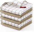 Homaxy Premium Cotton Kitchen Dish Cloths 12"x 12", 6 Pack, Tan | Natural Ring Spun 390 GSM Dish Rags, Super Absorbent Terry Dish Towels, Soft Dishcloths with Hanging Loop