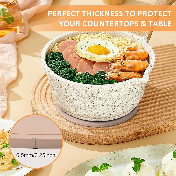 Silicone Trivet Mats 6 Pack Trivets for Hot Dishes Hot Pads for Kitchen, Trivets for Hot Pots and Pans,Heat-Resistant Non-Slip Dinner Plate Mat (Brown)