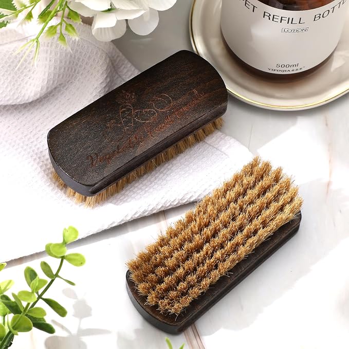 2 Pack Vegetable Scrubber, Veggie Fruit Potato Brush for Food | Firm Bristles, Wood Veggie Wash Scrubber, Carrot Cucumber Corn Tableware Cleaning, Kitchens Camping Brush Tool