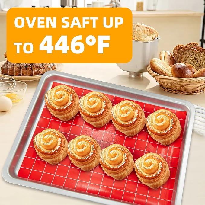Silicone Baking Mat Roll 12IN*5FT Free Cutting, Non-Slip Pastry Mat, Non-Stick Reusable Air Fryer Liner, Oven Liners, Counter Mat, Freeze Dryer Mat, Easily Cut to Size Fit All Ovens Pans Tins Dishes