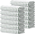 Kitinjoy Cotton 12 Pack Terry Kitchen Towels, Grass Green | 16 x 25 Inches Super Soft and Absorbent Dish Towels, Quick Drying hand towels for kitchen Drying