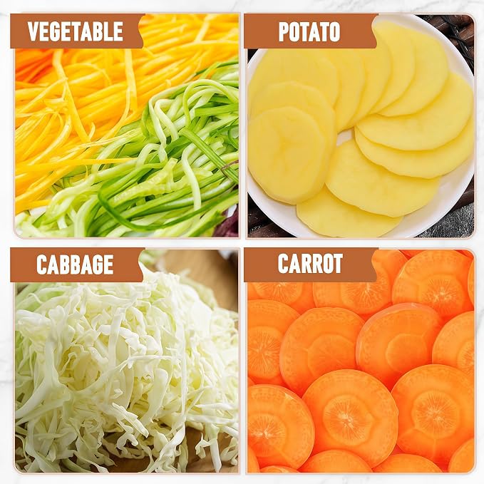 2026 New Stainless Steel Dual Blade Julienne Cutter, Multifunctional Vegetable Cutter, for Sauerkraut Coleslaw Mandoline Slicer With Silicone Finger Grips Peeler