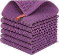Kitinjoy 100% Cotton Kitchen Dish Cloths, 6 Pack Waffle Weave Ultra Soft Absorbent Dish Towels for Drying Dishes Quick Drying Kitchen Towels Dish Rags, 12 X 12 Inches, Violet | Ultra Absorbent, Super Soft, lightweight, Quick Drying Dish Rags for Washin...