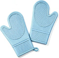 Silicone Oven Mitts 2-Pack, Heat Resistant Non-Slip Grip Gloves, Green