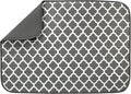 S&T INC. Dish Drying Mat, 18" x 24", XL, Grey Trellis | Absorbent Microfiber, Extra Large Kitchen Counter Mat for Dishes, Utensils, Pots and Pans, Machine Washable