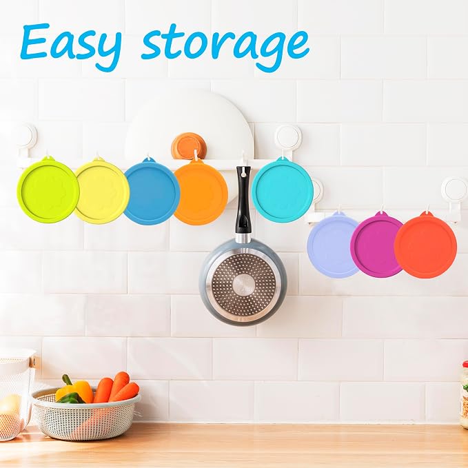 LUVCOSY 2 Cup Silicone Replacement Lids Storage Cover for Pyrex 7200-PC Glass Bowls (Container not Included) 8 Pack Microwave, Dishwasher and Freezer Safe