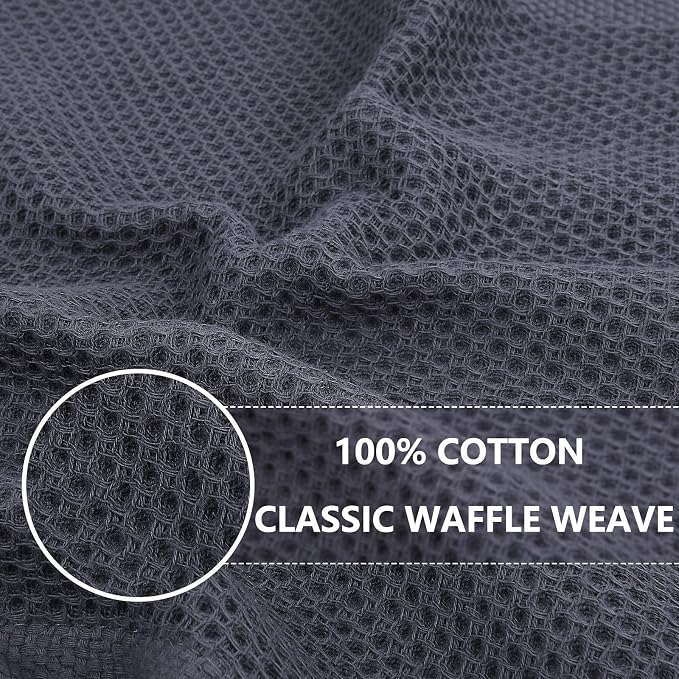 Homaxy 100% Cotton Waffle Weave Kitchen Dish Cloths 8-Pack, Multicolor | 12 x 12 Inches, Ultra Soft Absorbent Dish Towels, Quick Drying Dish Rags with Hanging Loop