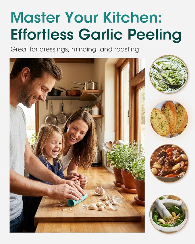 3-Pack Silicone Garlic Peeler Tube - Roller Garlic Stripper | Quick Skin Removal: Easily peels garlic cloves in seconds without leaving any garlic odor on your hands.
