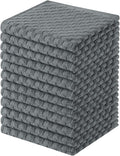 Homaxy 100% Cotton Terry Dish Cloths, 12"x12", 12-Pack, Dark Grey | Ultra Soft Absorbent Dish Towels with Hanging Loop, Pineapple Grid Designed