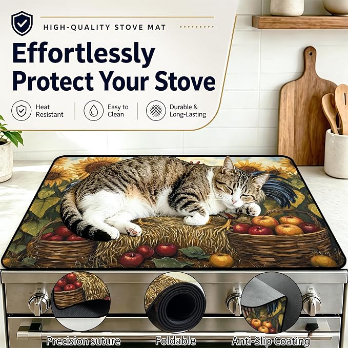 Patriotic Electric Stove Top Cover | Heat Resistant Glass Cooktop Protector for Kitchen Ceramic Countertops, Multiuse Stove Cover and Dish Drying Mat
