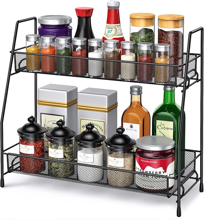 SPISPI Spice Rack Organizer for Cabinet, Bathroom Organizer Countertop, Bathroom Counter Organizer, Kitchen Countertop Organizer, Bathroom Vanity Organizer | Bathroom Organizer Countertop,Vanity Organizer Corner Shelf Sink,Kitchen,Bedroom,Living room,O...
