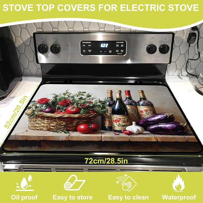 Stove Top Covers for Electric Stove, Glass Stove top Cover 28"x 20"