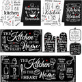 10 Pcs Kitchen Decor and Accessories Set, Modern Art | Farmhouse Chalkboard 4 Dish Towels Kitchen Rugs 2 Oven Mitts 2 Pot Holders, Home Decor for Cooking Baking BBQ Housewarming