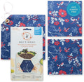 Bee's Wrap Beeswax Food Wraps, 2 Medium & Sandwich Pack - Botanical | Organic Beeswax Wraps - Plastic Free - Reusable Food Storage - Lunches & Leftovers - Made in USA