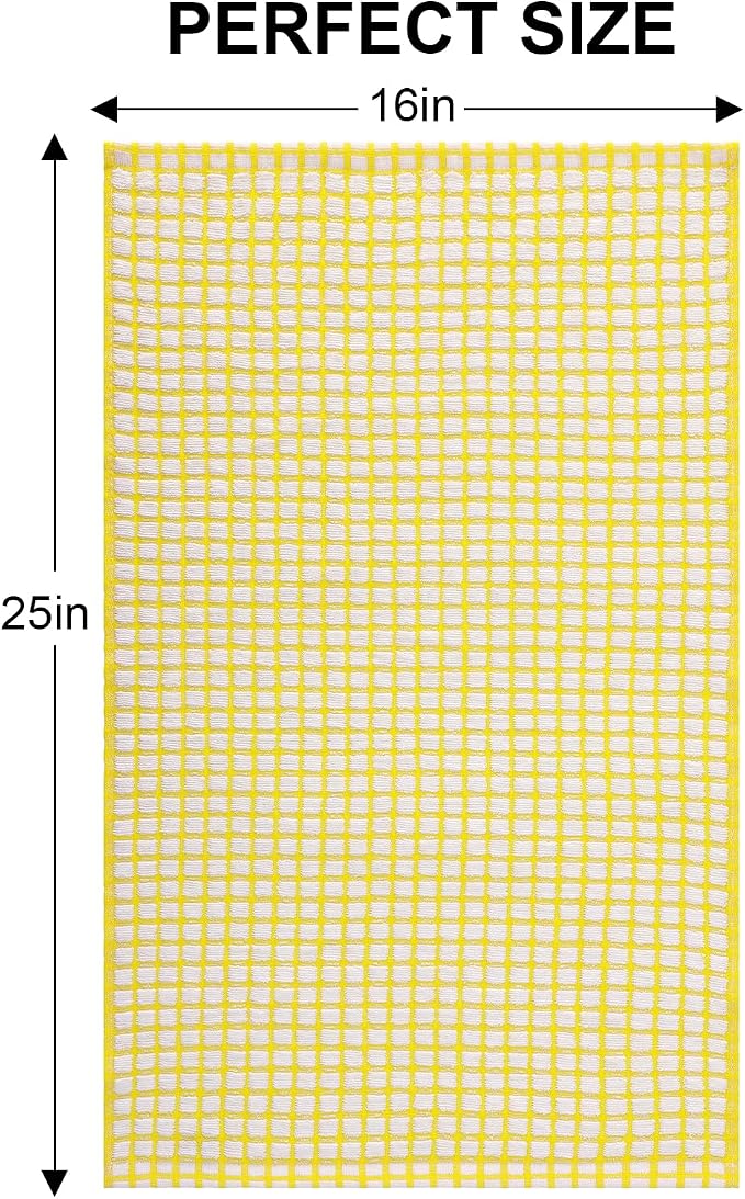 Kitinjoy Cotton 12 Pack Terry Kitchen Towels, Yellow | 16 x 25 Inches Super Soft and Absorbent Dish Towels, Quick Drying hand towels for kitchen Drying