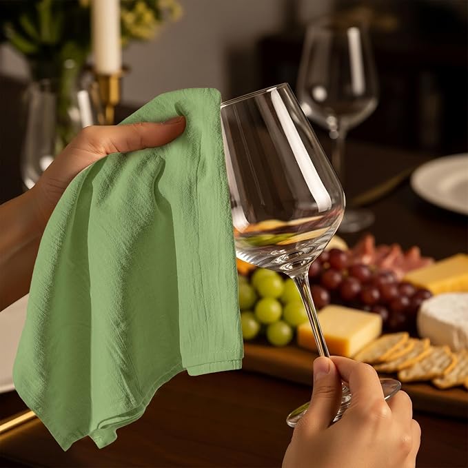 Utopia Kitchen Sage Green Flour Sack Towels [12 Pack-28 x 28 In]100% Cotton | Tea Towels for Cleaning & Drying - Highly Absorbent Kitchen Dish Cloth