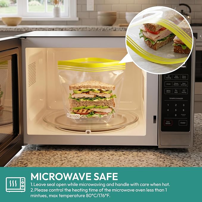 24 Pack Reusable Food Storage Bags Stand Up Dishwasher Safe BPA Free | Reusable Freezer Bags, Extra Thick Leakproof Ziplock Bags for Freezer Storage & Family Use (8 Gallon,8 Half Gallon, 8 Quart)