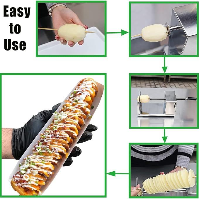 Tornado Potato Spiral Cutter, AIDOIT Manual Stainless Steel Potatoes Twister Cutter