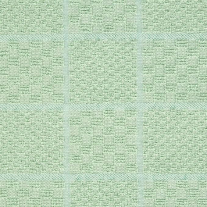 KITCHENAID Quilted Cotton Terry Cloth Oven Mitt, Pot Holder, Kitchen Towel 4-Pack Set, Heat Resistant, Silicone Grip, 16"x26", 7"x13" & 7"x10", Pistachio