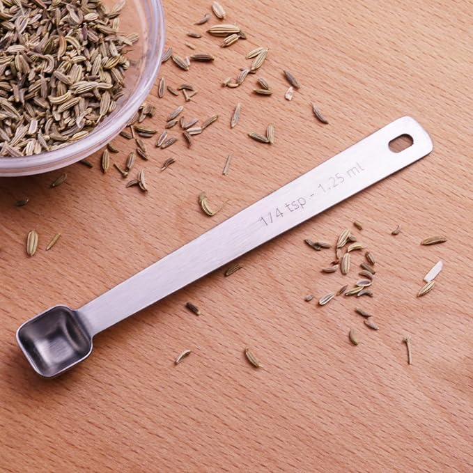 2PCS 1/4tsp(1.25ml) Tiny Measuring Spoon, Small Teaspoon for Tiny Amounts | High Precision, Food-Grade Stainless Steel, ‌Rust-Free, Dishwasher-Safe, Easy-Read Markings, Multi-Purpose, Sturdy & Durable