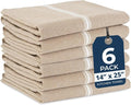 LANE LINEN Kitchen Towels Set - 100% Pure Cotton Dish Towels for Kitchen, Super Absorbent Kitchen Hand Towel, Tea Towels, Soft & Durable Dish Cloths, Pack of 6 – 14”x25”, Beige